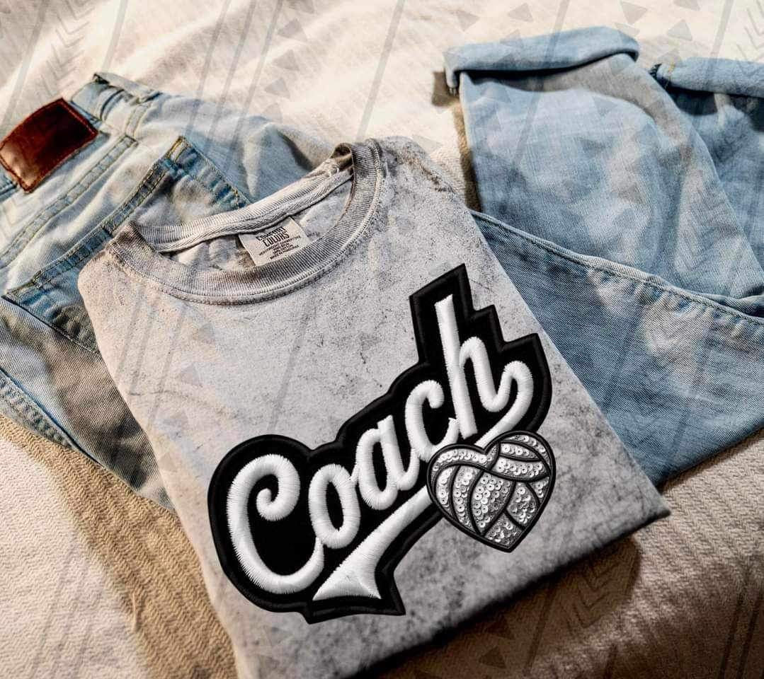 Christy Kuntz — Volleyball Coach: Medium, Columbia blue, crewneck tee