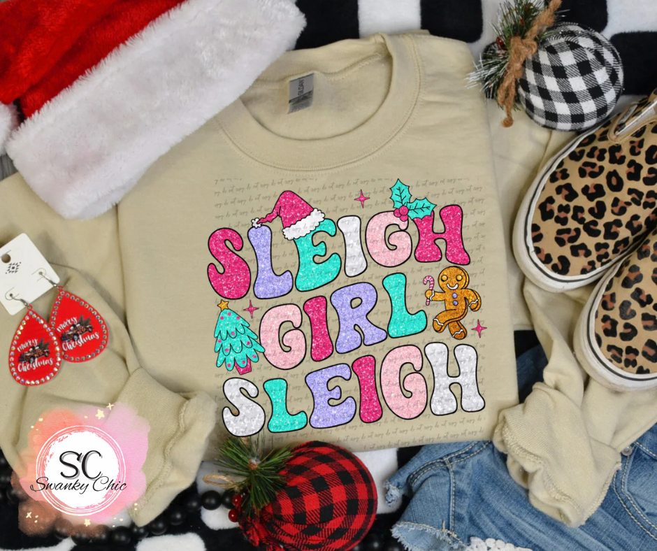Kaylynn Mitchell — Sleigh girl sleigh: Medium, as is, crewneck sweatshirt