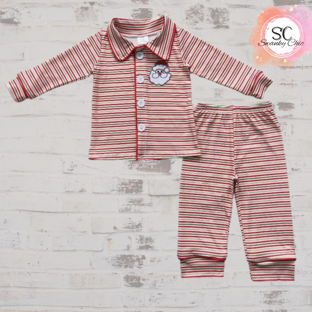 Lori Ann — Boy’s, 7/8, striped Santa Jammies