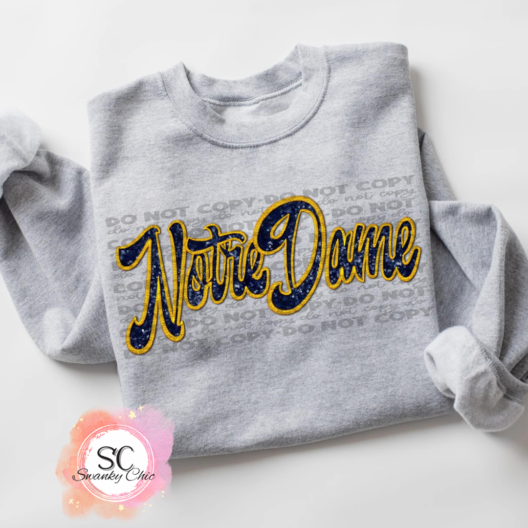 Hayley Jo Loos — Norte Dame: XS, athletic Heather, crewneck sweatshirt