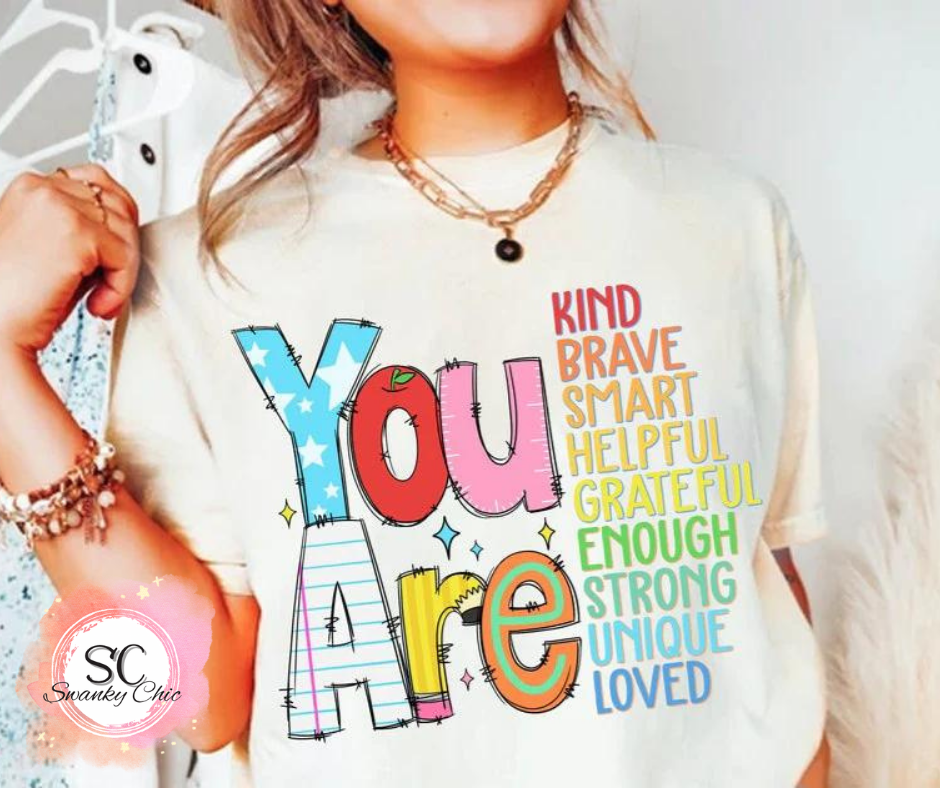Elizabeth Spalding — YOU ARE: Medium, cream, crewneck tee