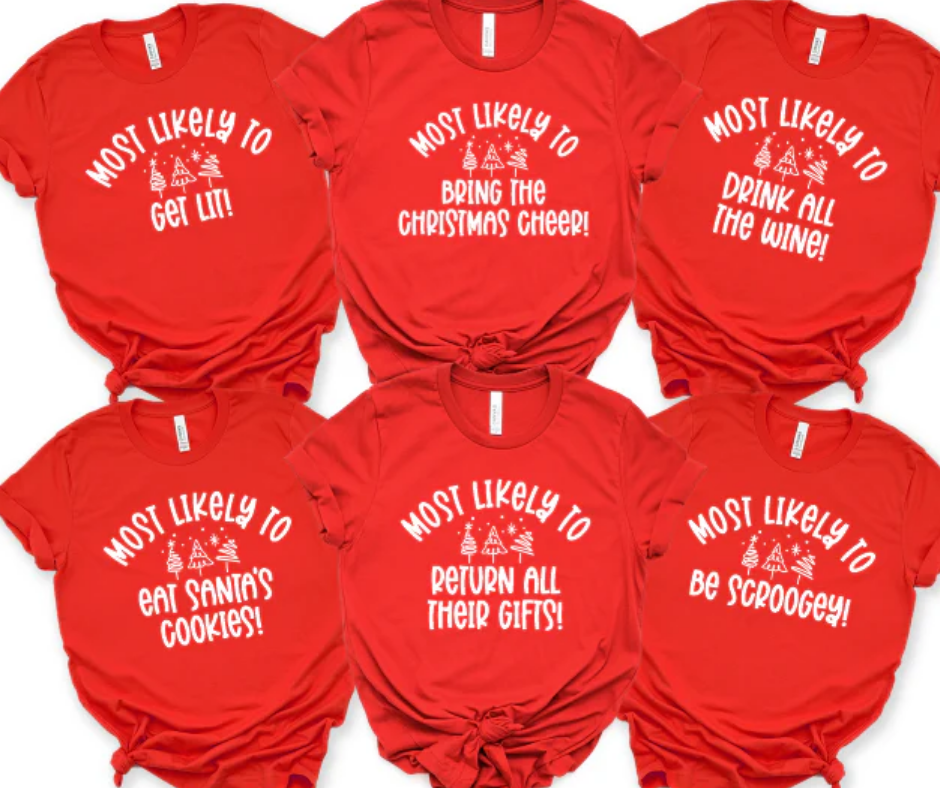 Kristen Lynne — be Scroogey: Medium, red,  crewneck tee