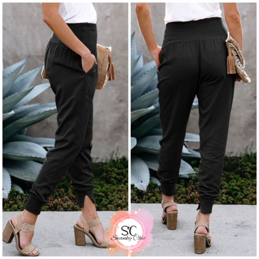 Shannen Carter — Large, Black, high waisted joggers
