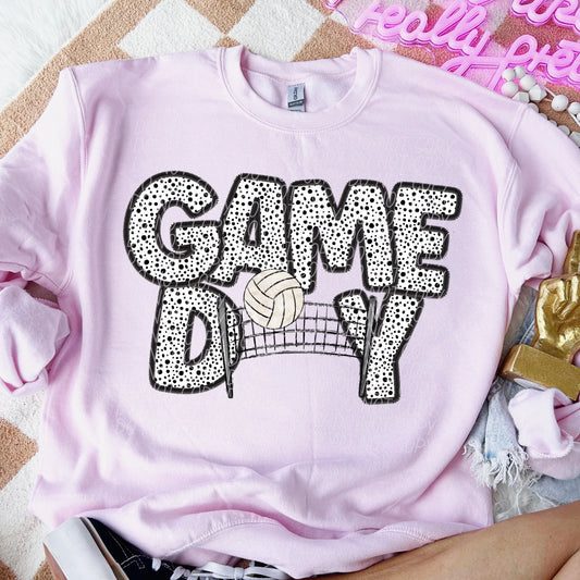 April Beach — Game Day 🏐 Net: medium, Heather Mint, crewneck tee