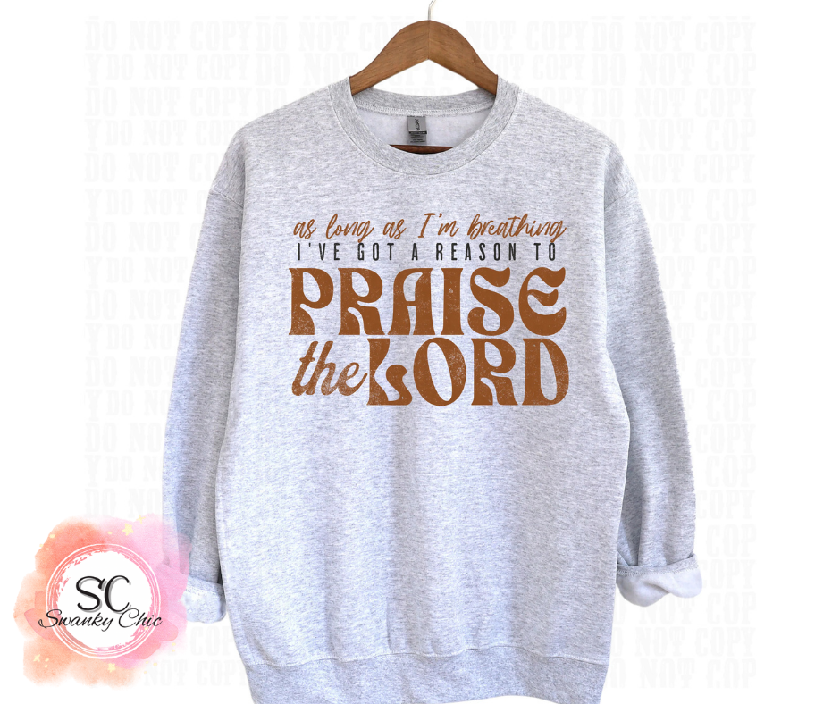 Courtney Byrd — Praise the lord: Large, athletic Heather, crewneck sweatshirt