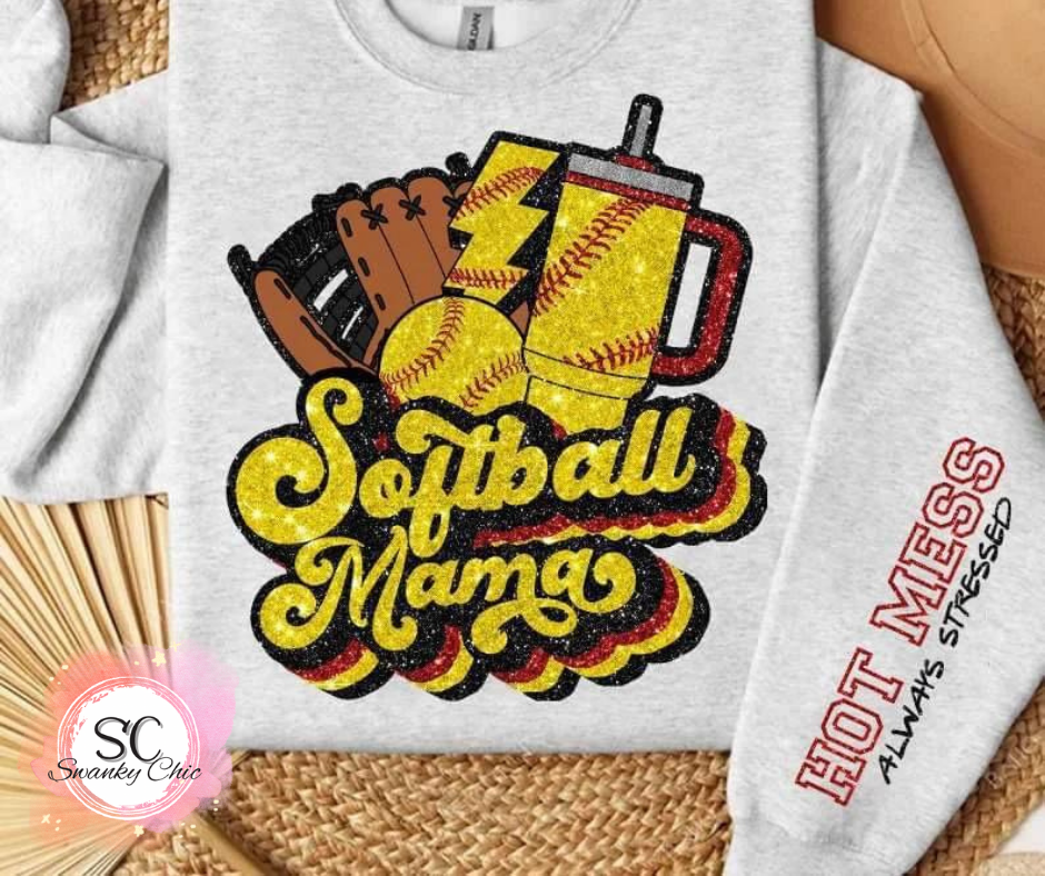 Hayley Jo Loos — Softball Mama: XS, no white, crewneck tee