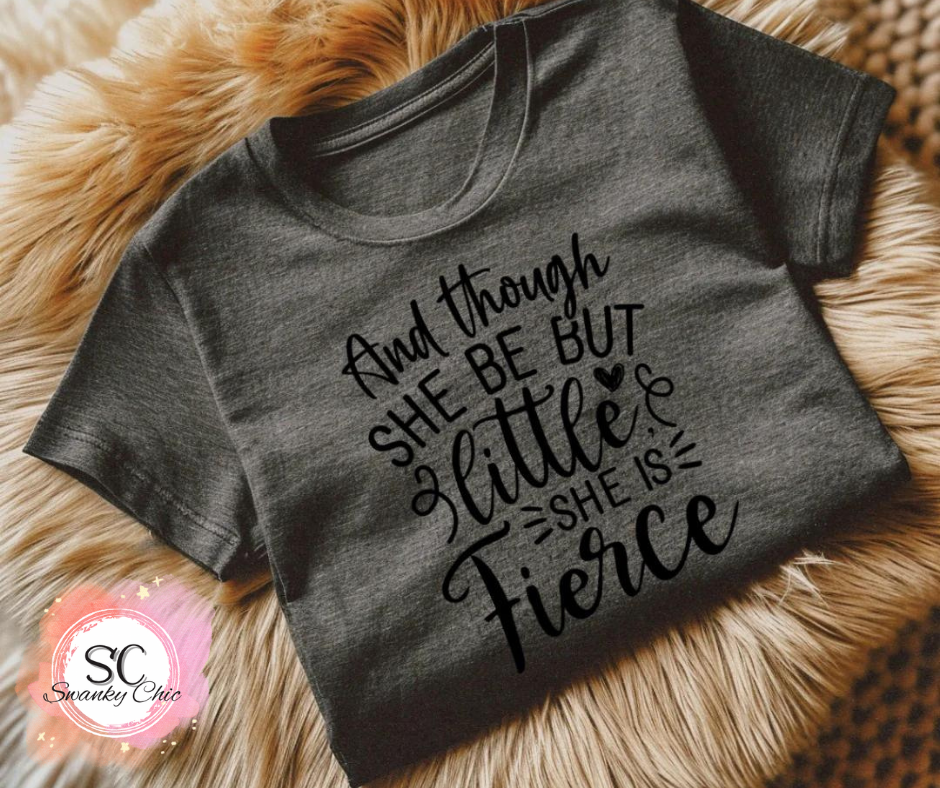 Courtney Byrd — She is fierce: 3T, deep Heather, crewneck tee