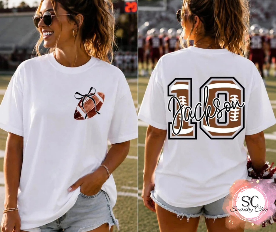Allyson Michele — f+b Football Custom: Large, white, CC 1717 crewneck tee