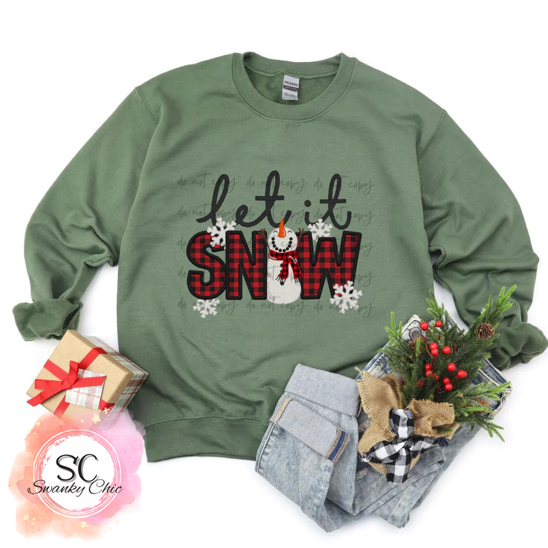 Lori Ann — Let it Snow⛄️: Small, ITC green crewneck sweatshirt