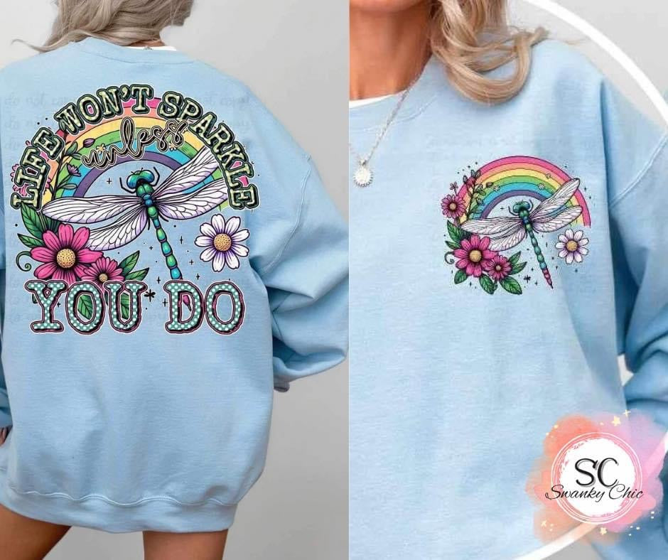 Brenda McCoy Hoodlebrink — Life won’t sparkle unless you do: XL, as is, crewneck sweatshirt