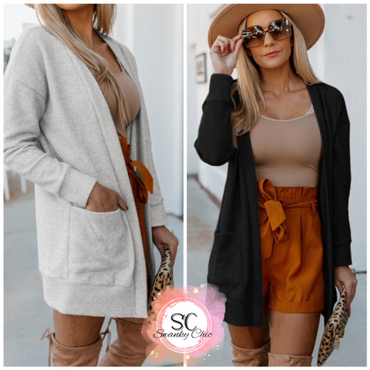 Angi Symons — XL, oatmeal cable knit cardigan with pockets