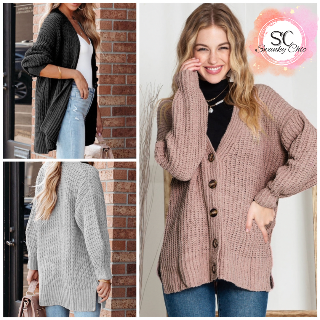 Alyssa Snyder — Small, Black cardigan with side slits