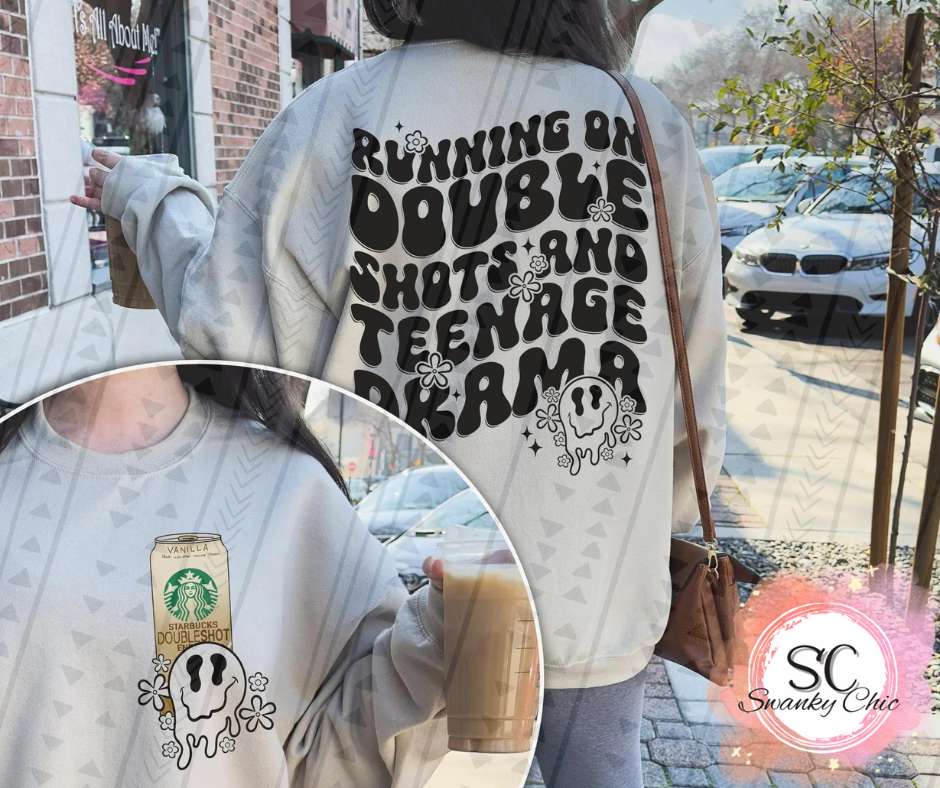Amy Gossett — (F+B)Double shots and teenage drama: Medium, gray, B&C crewneck tee