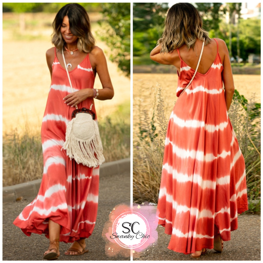 Debra Spalding — XL, Boho tie dye dress