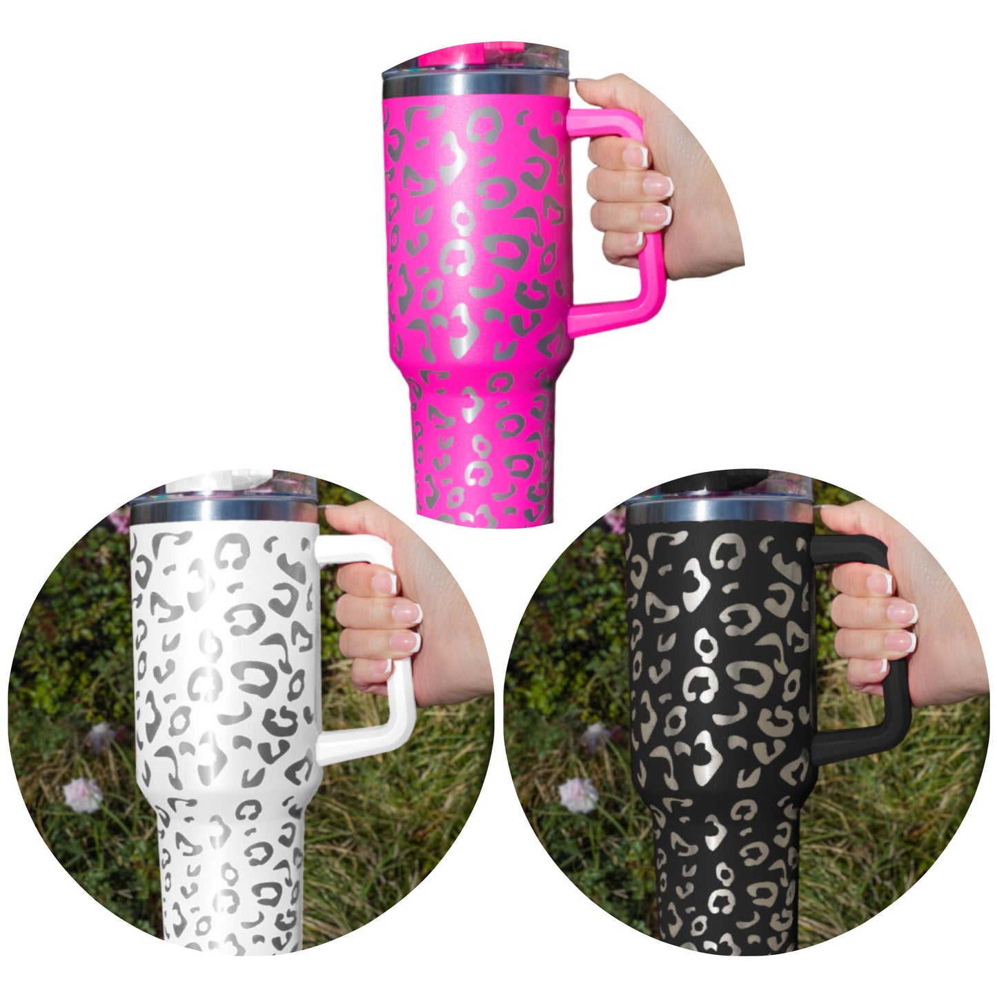 Angi Symons — white leopard, 40 oz. Cup