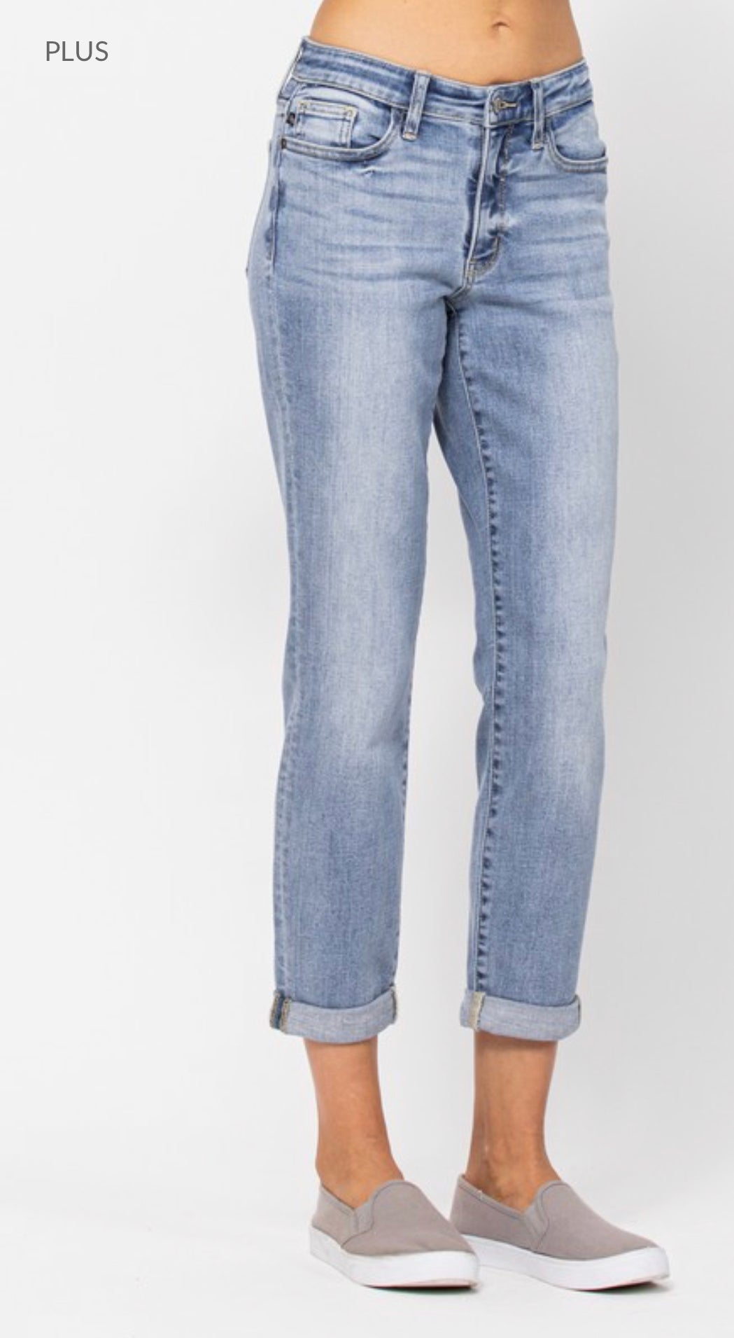 Susan Dungan — 16W Judy Blue, mid-rise, light wash denim