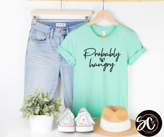 Angi Symons — Probably Hangry: Large, v-neck tee