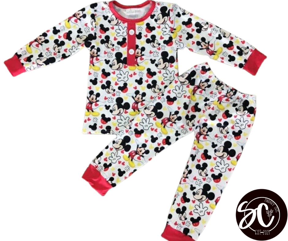 Allyson Michelle — 2T, red hem ruffles Mickey, 2 pc.