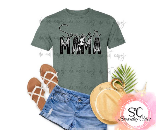 Angi Symons — Soccer Mama: Large, (bright blue), v-neck tee