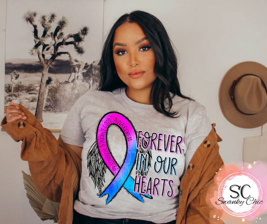 Abby Mays — Forever in our hearts: 3X, LGMarble or athletic Heather, hooded sweatshirt