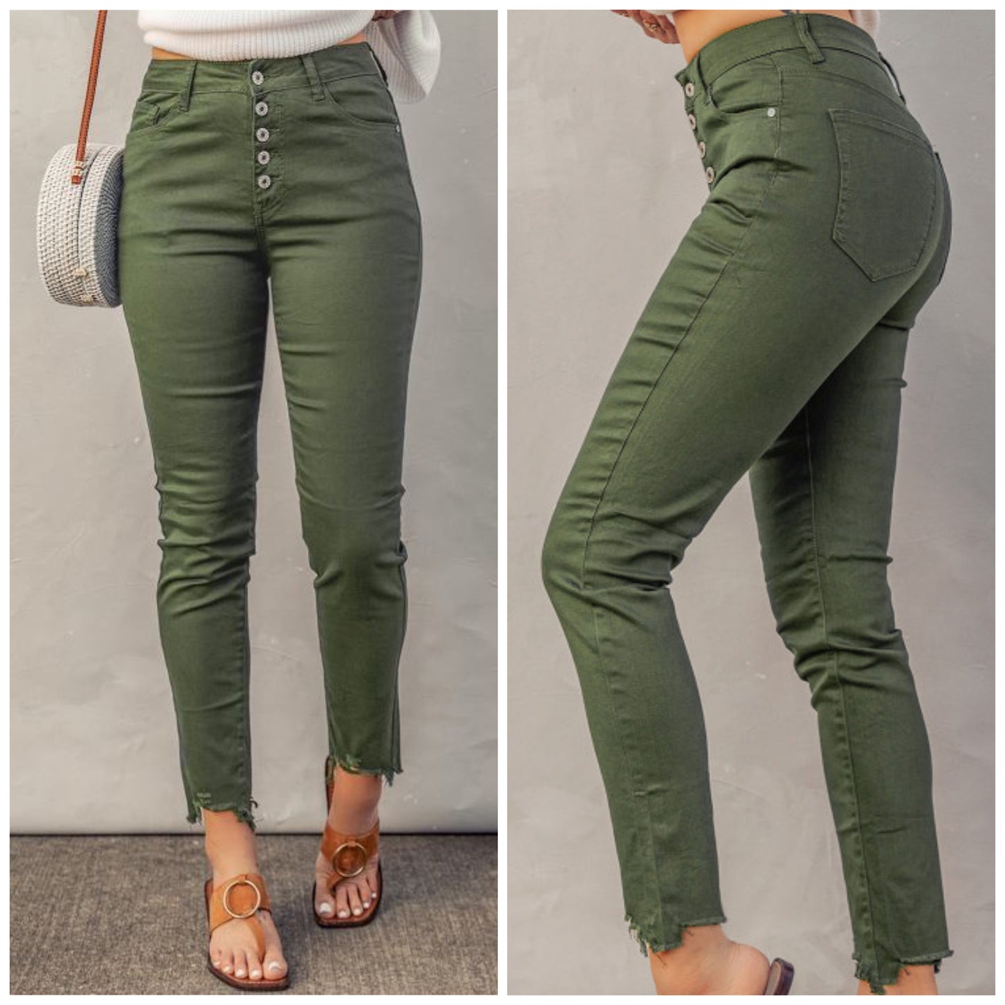 Sarah Cotter — XL, green high waisted denim