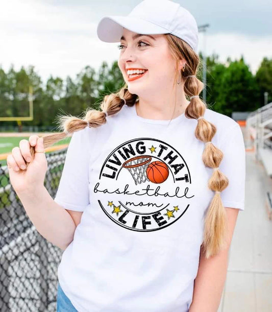 Amber Brown — Basketball mom life: Large, athletic Heather, crewneck tee