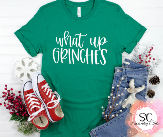 Stephanie Finney — What up Grinches: Small, sea green PRM30SBC, crewneck sweatshirt