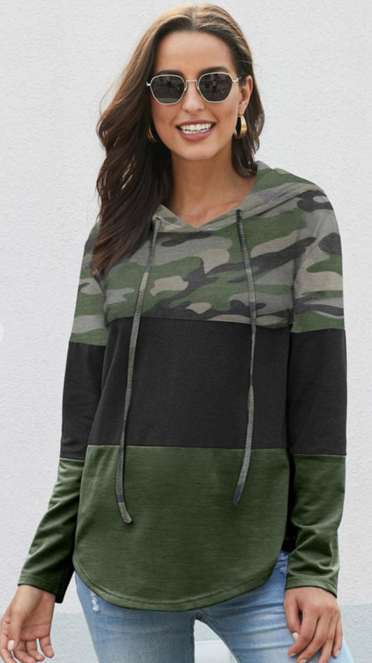Sarah Cotter — 2X, camo, colorblock hoodie