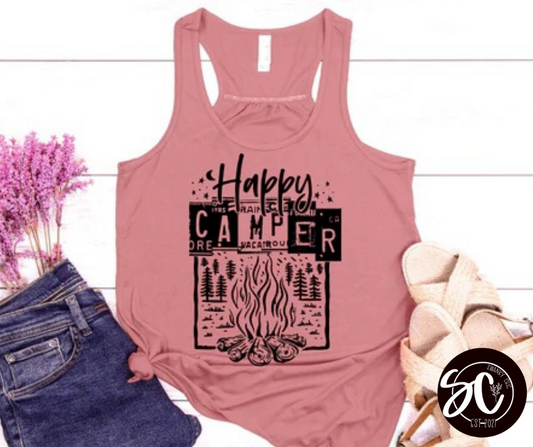 Teresa Aldrich Weesner — Happy Camper: 2X, mauve, racerback tank