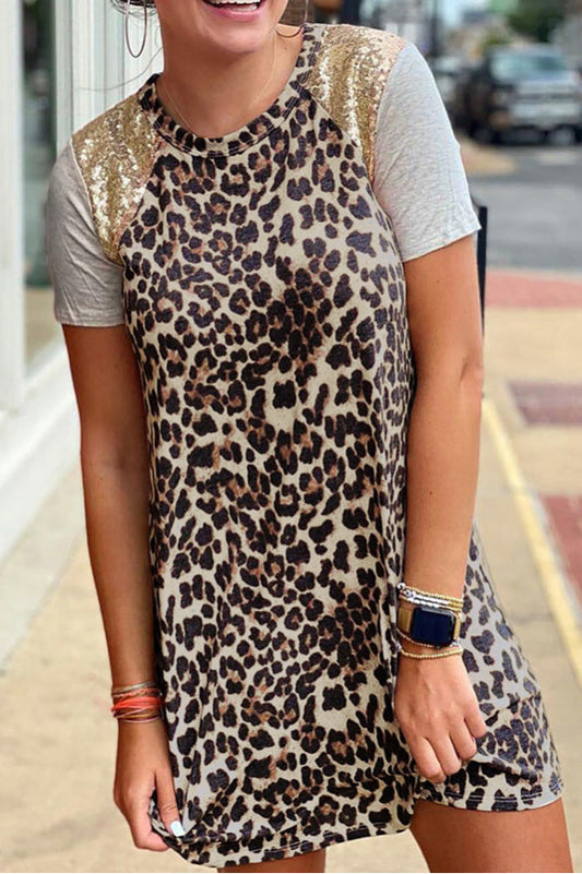 Ashley Mikesell — Medium, Leopard/ Sequin dress