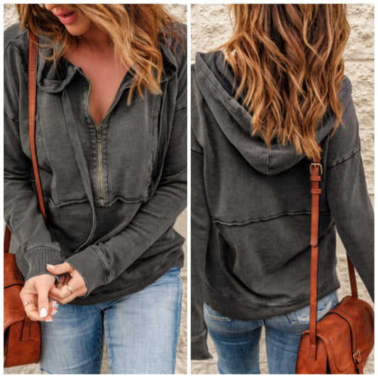 Allyson Michelle — X-Large, 3/4 zip pullover hoodie