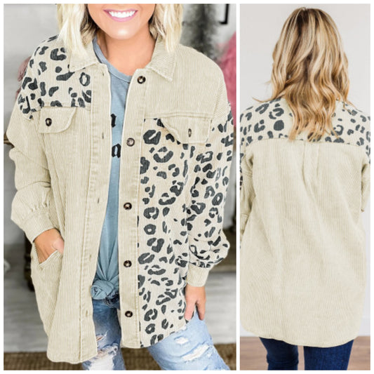 Stacy Leigh Alexander — Medium, Corduroy leopard jacket