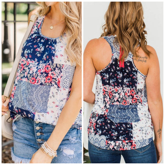 Susan Dungan — 2X, floral quilted tank