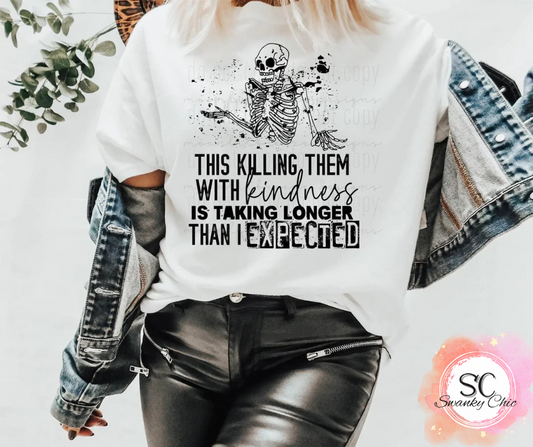 Ashley Harris Vanderpool — Killing them with kindness: XL, silver, v-neck tee
