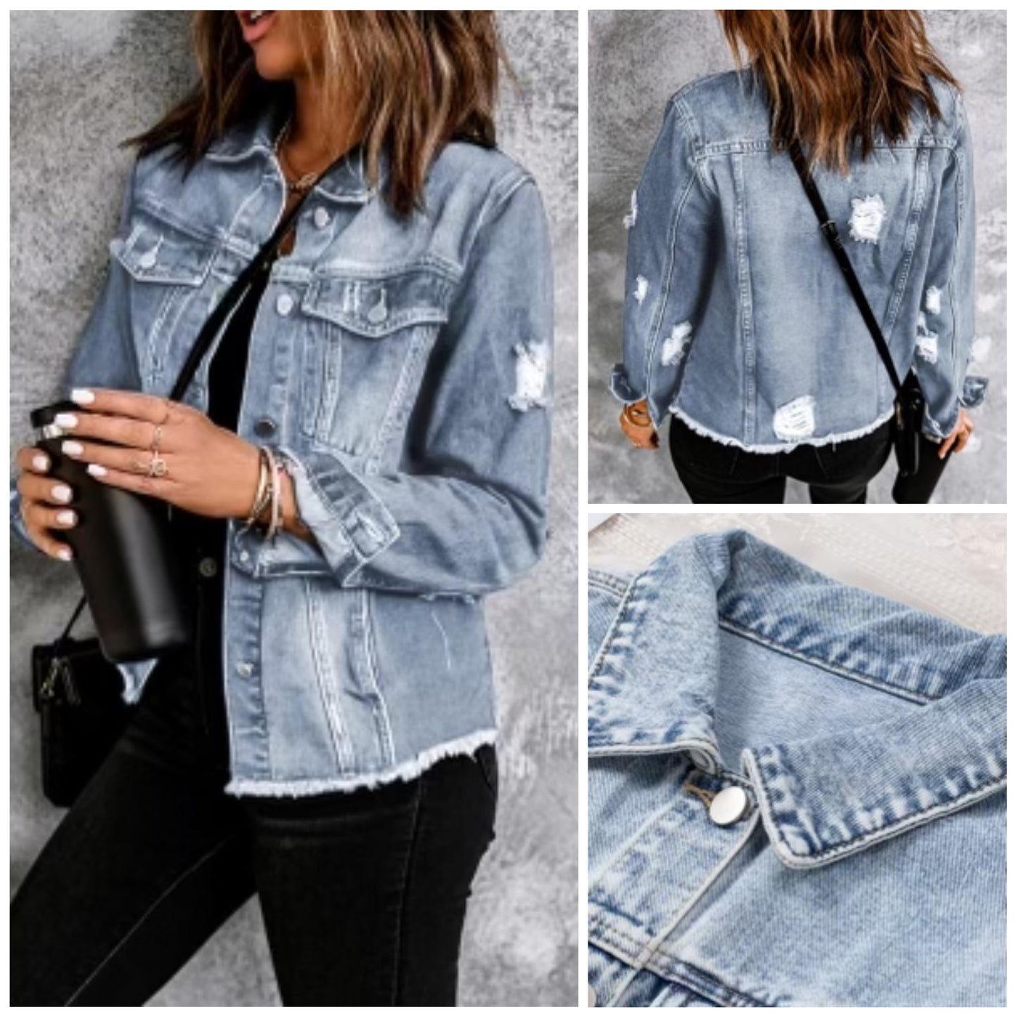 Whitney Kinsey — Large, light wash denim jacket