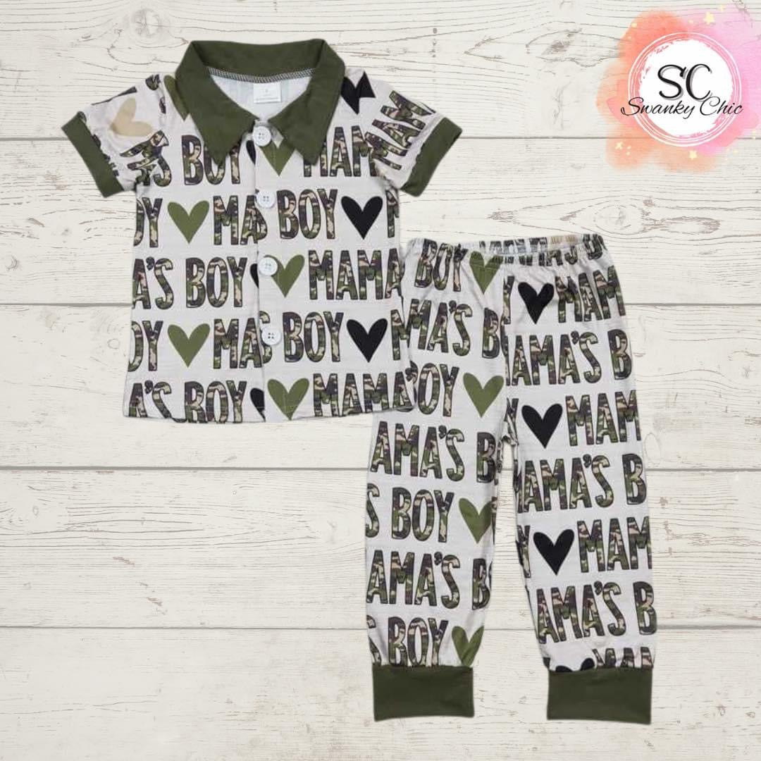 Susan Marie — 3T Boy’s, Mama’s Boy, camo Jammie’s