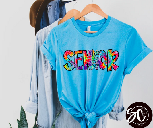 Sarah Lembkey — Senior 22 Tie Dye: Medium, Heather aqua, crewneck tee