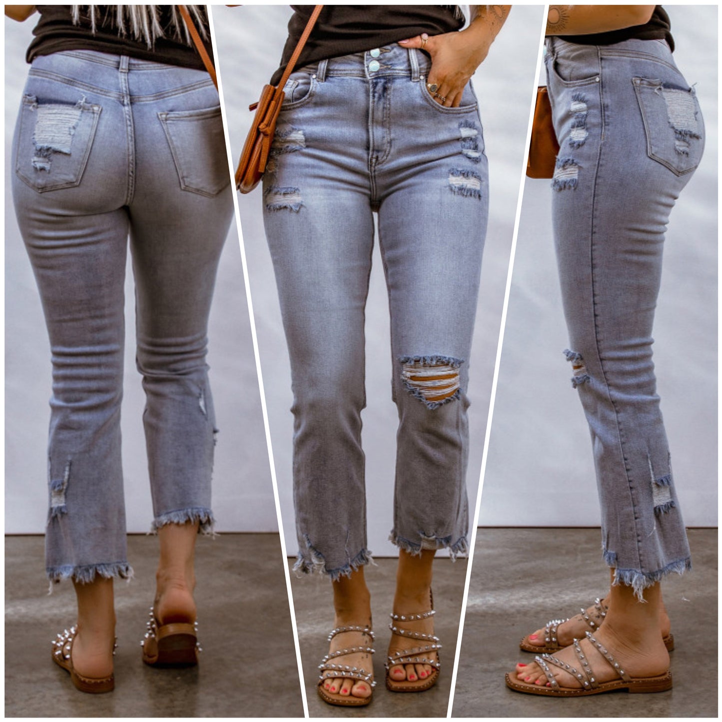 Theresa Aldrich Weesner — Size 12, high waisted frayed hem denim jeans