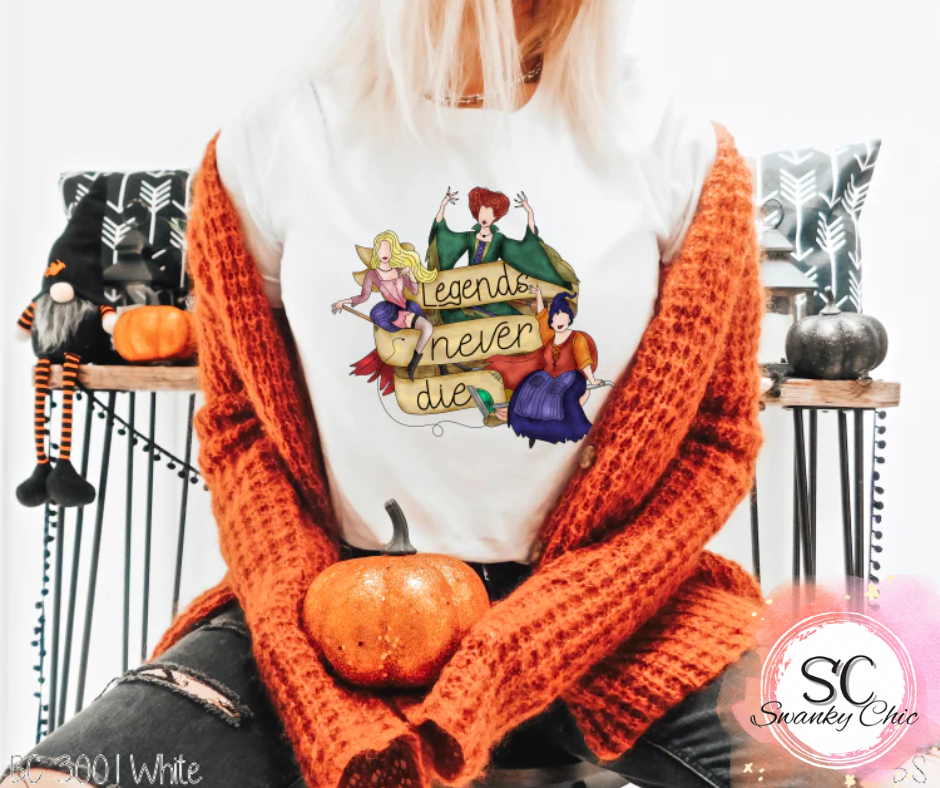 Amanda Jones Reuss — Legends Never Die: Large, white, crewneck tee