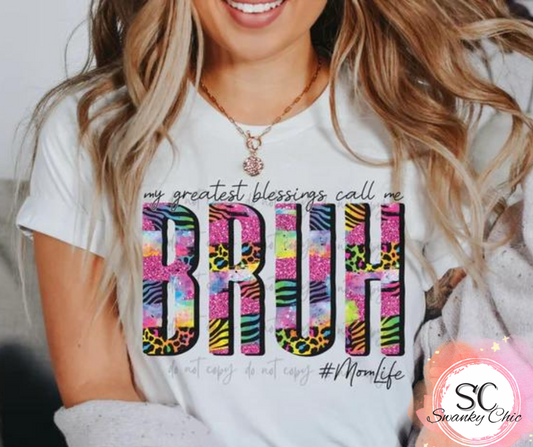 S Stanley Paving — BRUH: Small, neon pink, v-neck tee