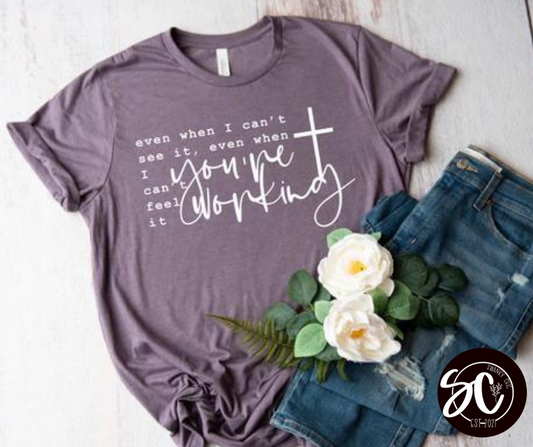 Priscilla Miller Ward — You’re working: Medium, black, crewneck tee