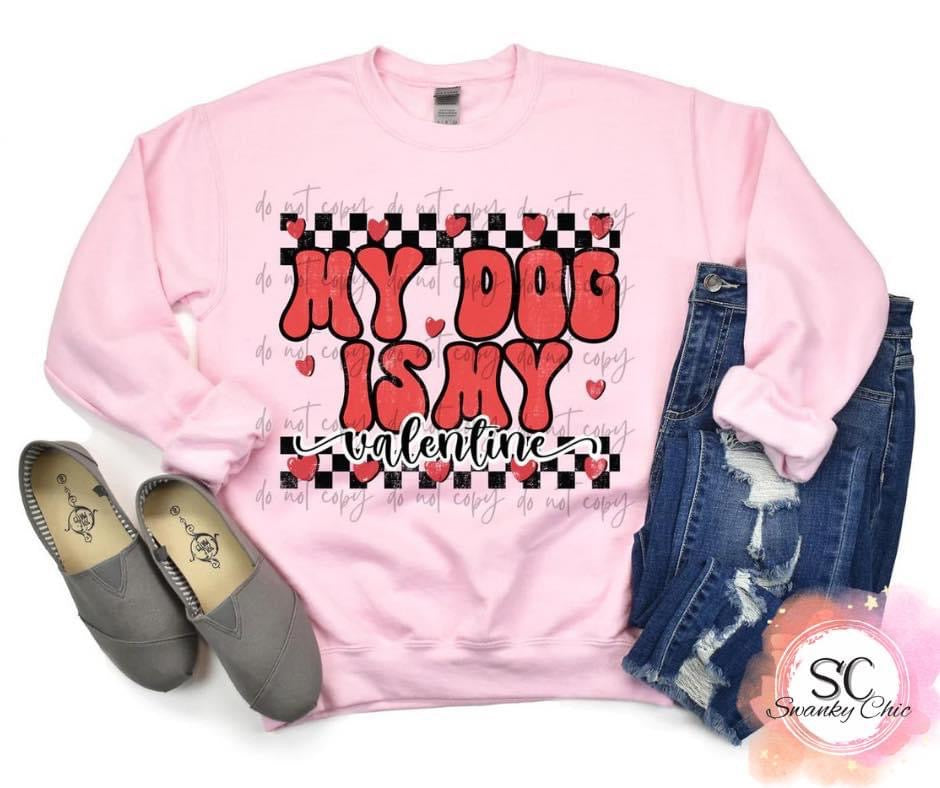 Stacy Jackson— my dog is my valentine: Large, light pink, sweatshirt