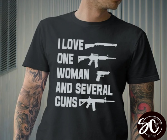 Sarah Gabbard — one woman and guns: XL, black, crewneck tee