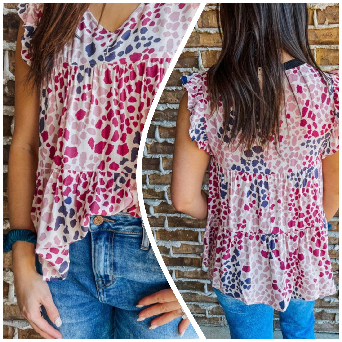 Angi Symons — Large, magenta leopard top
