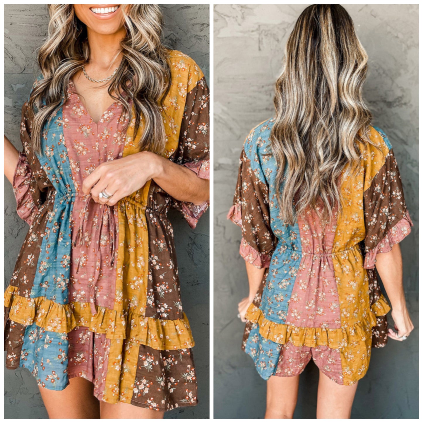 Amanda Joe Corman— Small, multicolor boho romper