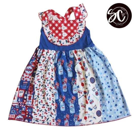 Angi Symons — 7/8 Girl’s, Festive cross back dress