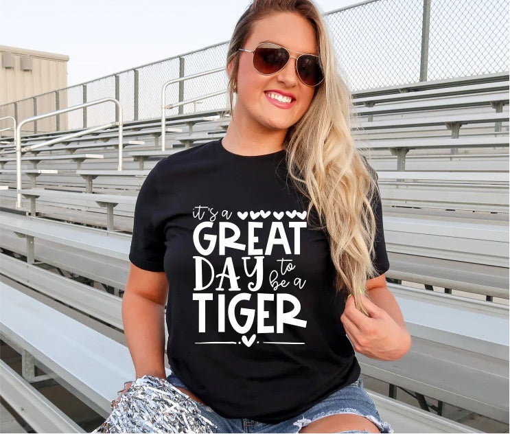 Ashley Ridgeway Slaven — Great day to be a tiger: XL, leopard crewneck tee