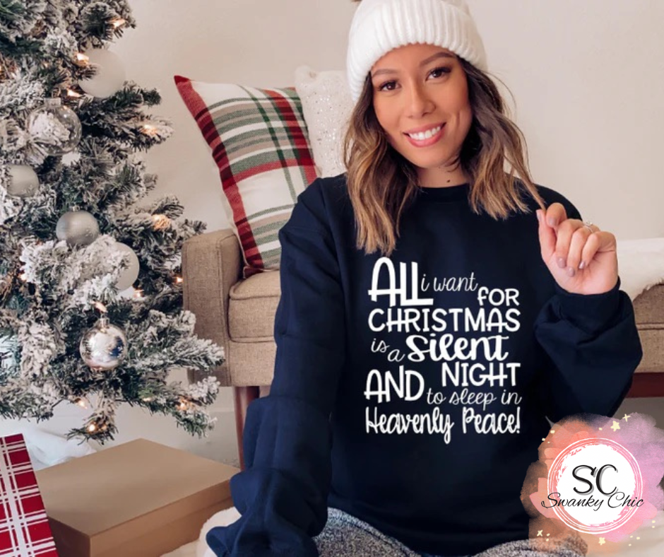 Carey Lachelle — sleep in Heavenly peace: Medium, navy, crewneck sweatshirt