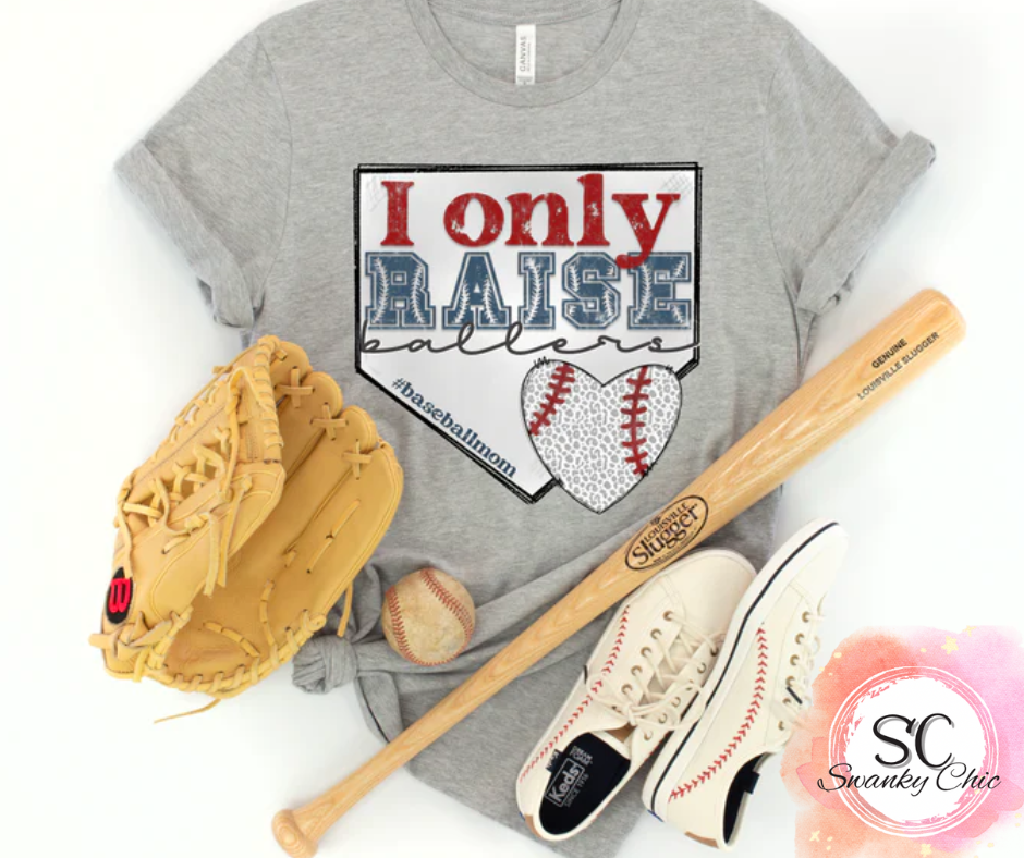 Kristen Lynne — I only raise ballers: 2X, athletic Heather, crewneck tee