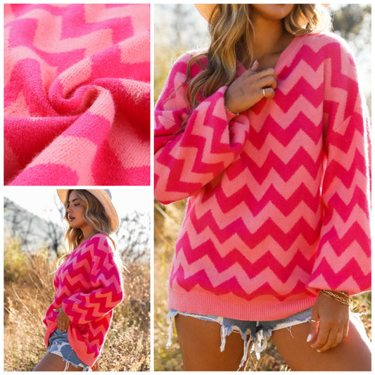Stephanie Finney — Small, Chevron sweater